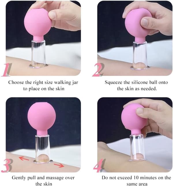 4 stycken ansiktskoppningskoppar - Koppningsset - Vakuum Silikon Koppningsset - Koppning celluliter - Koppning ansikte Celluliter