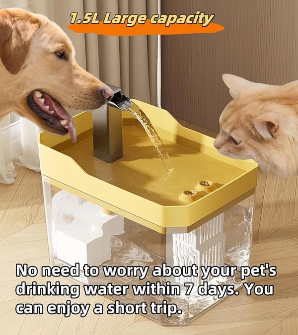 Dyre Vanndispenser - Katte Vanndispenser - Hunde Vanndispenser - Smart Automatisk Sensor - 1,5 Liter Sirkulerende Vann