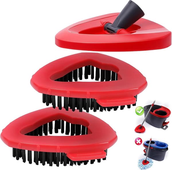 Skrubbebørste, 2x, og roterende moppehode, 1x, erstatning for O Cedar & Vileda EasyWring