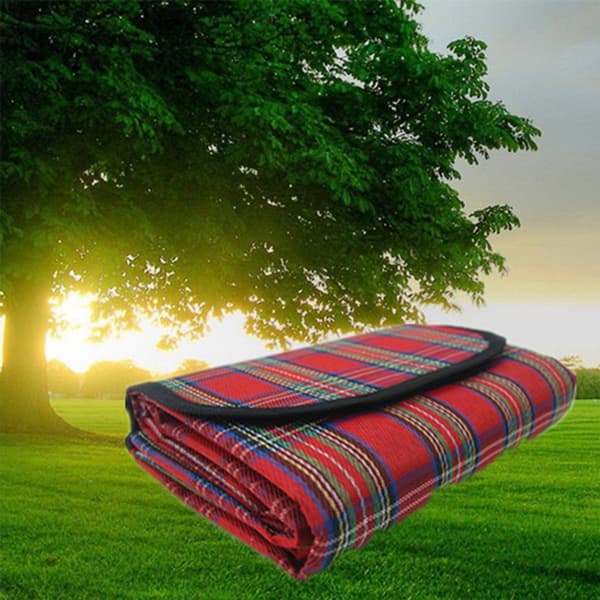Vandtæt picnictæppe - Ternet campingtæppe - 180*150 cm udendørs picnictæppe - bærbart og foldbart - egnet