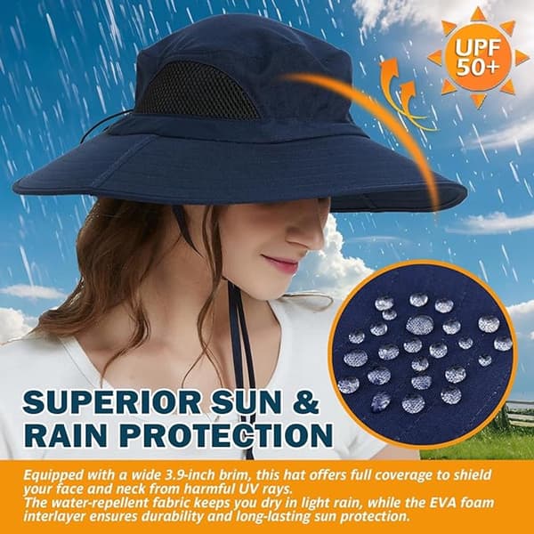 Solhat til kvinder - Solhat til mænd - Bred skygge, foldbare fiskehatte, UV-beskyttelse, sommerhatte - bucket hat