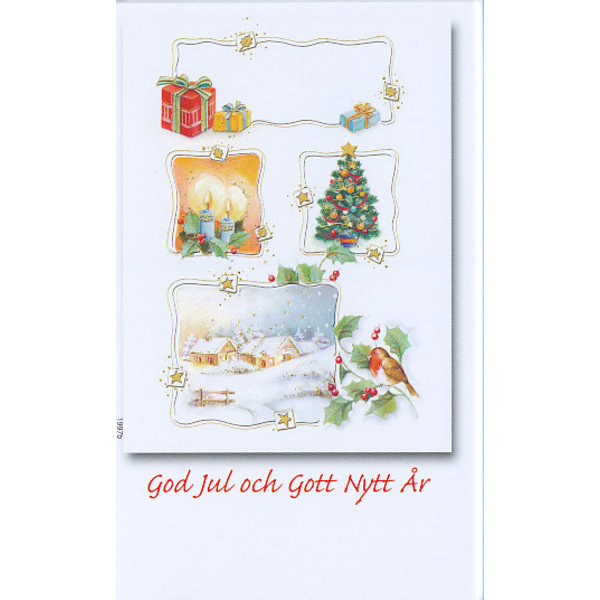 8 st enkla kort med kuvert - God  Jul och Gott Nytt År - (nr1) . W407