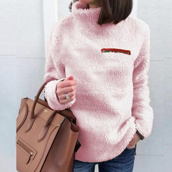 Dame Sherpa Genser Thicken Pullover Pink XL
