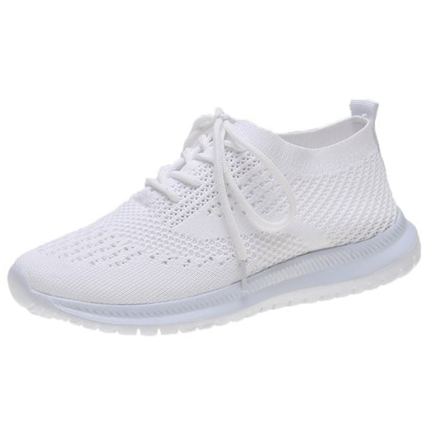 Kvinnor Pure Color Sneakers Closed Toe Trainers