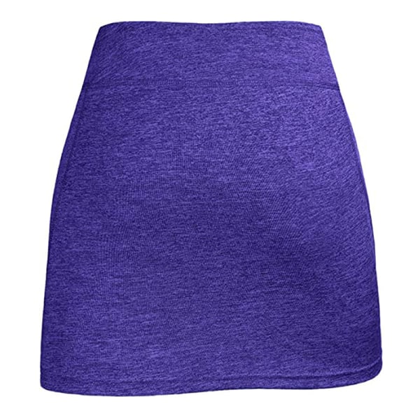 Kvinnor med hög midja träning tennis yoga minikjol purple,L