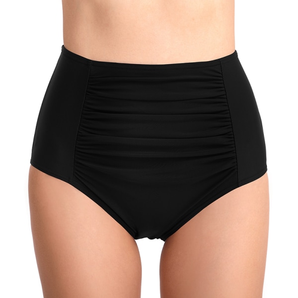 Kvinnor Bikinitröjor med hög midja Shorts Strandkläder Badbyxor Black,XXL