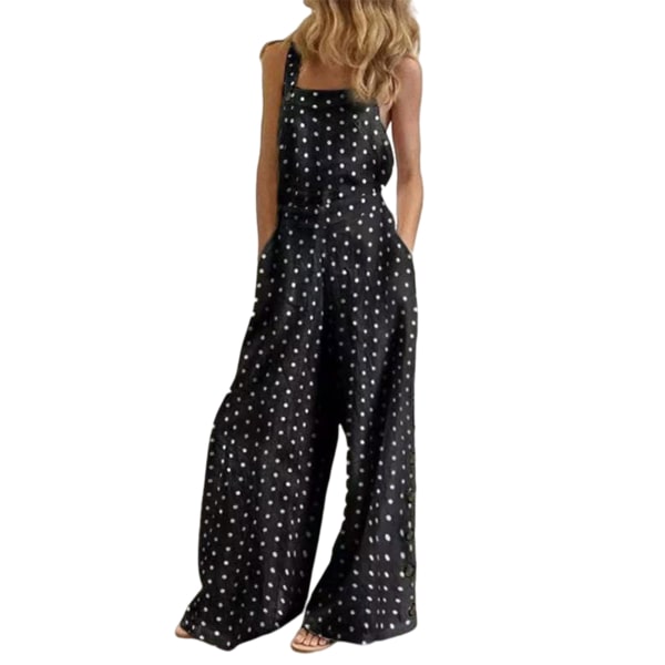 Dam Jumpsuit Bomull Linne Wide Leg Playsuit Rompers Overall 6#,4XL