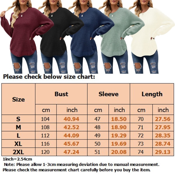 Enfärgad långärmad tröja för damer Apricot XL