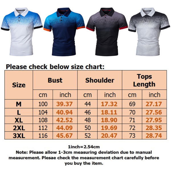 Slim Fit kortärmad pikétröja för män Färgmatchande T-shirts Light Grey Black,XL