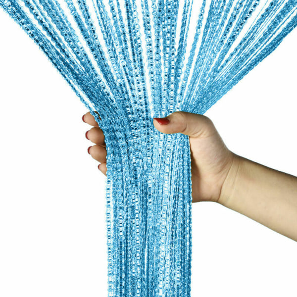 Glitter String Verhot Tupsu huoneenjakaja paneelit Blue,100x200cm