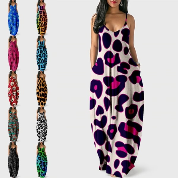 Naisten V-kaula kesäinen aurinkomekko Cami Long Dress 100 S