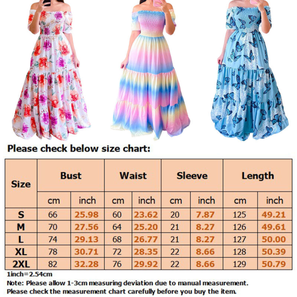 Print solklänning för kvinnor med blommönster Colorful 2XL