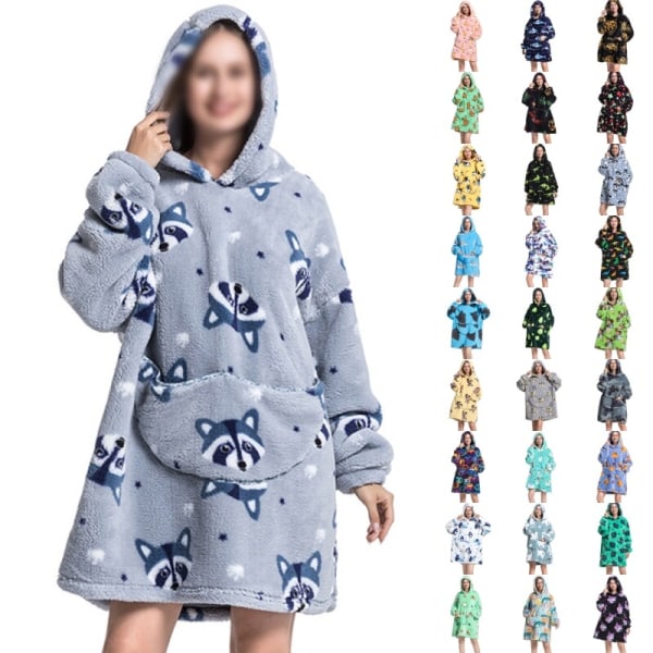 Kvinnor Tjock plysch Pullover långärmad yllefilt Alpaca Print One Size  (Length 90cm) b9e0 | Alpaca Print | Polyester | Fyndiq