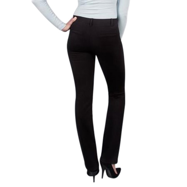 Kvinders formelle kontorstrækbukser Suitbukser med brede ben Black,3XL