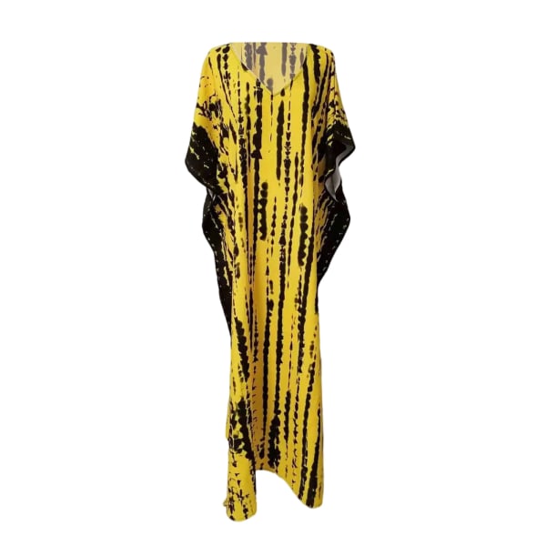Damer Cover Up Lang nederdel Maxikjoler Beach Sundress Vacation Yellow One Size
