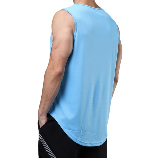 Miesten löysä paita Tank elastinen Fitness mukava liivi Sky Blue XL