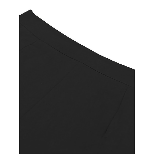 Naisten puuvillaiset leveälahkeiset housut Casual korkeavyötäröiset housut Black,L