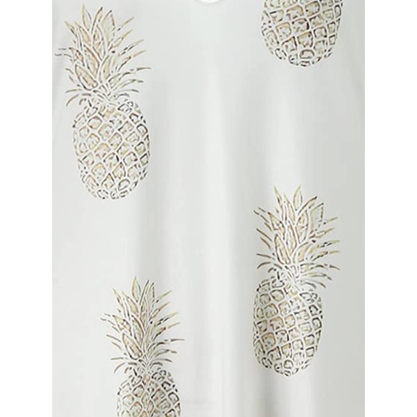 Kvinnor Kort Mini Klänning V Neck Slip Dress Sleeveless Summer Beach Pineapple L