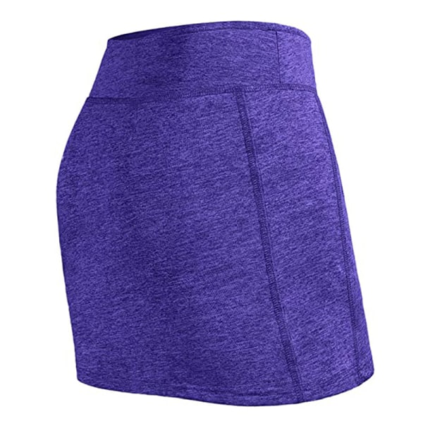 Kvinnor med hög midja träning tennis yoga minikjol purple,M