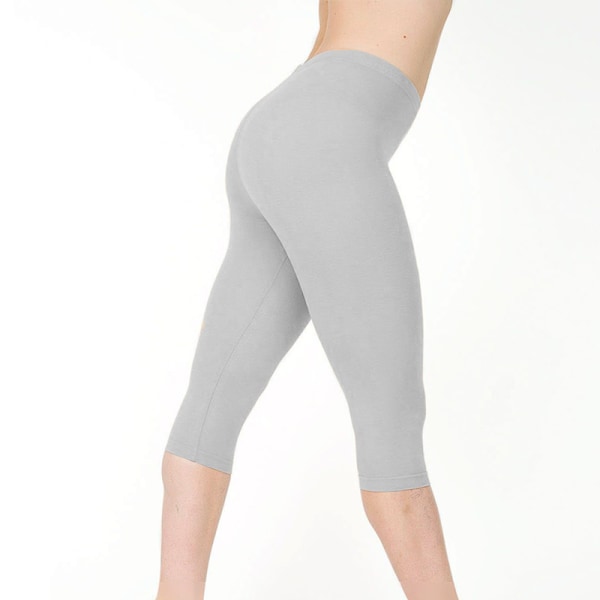 Naisten Skinny Leggings Matalavyötäröiset Capri-housut Light Gray L