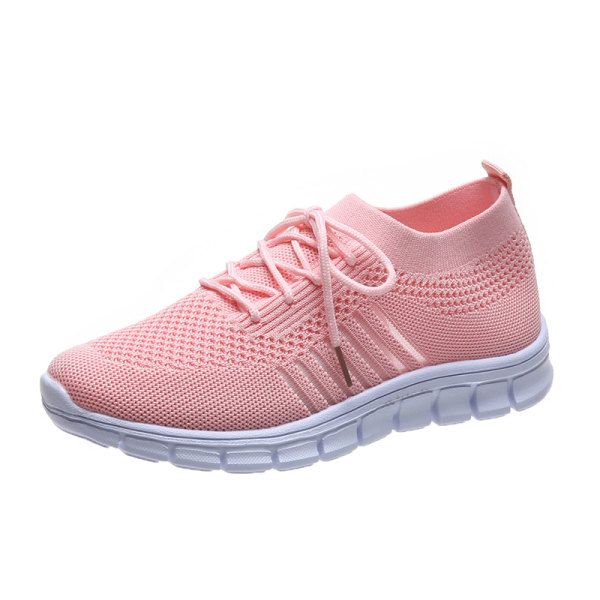 Dam Mesh Sneakers Athletic Lättvikts andas Casual Shoes Pink,41