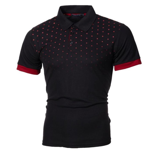 Herre Polka Dots T-shirt Button Shirts Lapel Neck kortærmet Röd With Röd 3XL