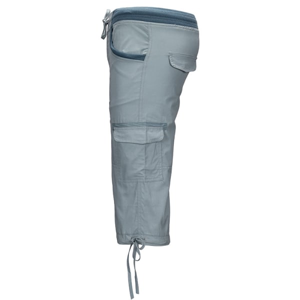 Ladies raka ben Cargo Pant enfärgade bottnar Grey Blue S