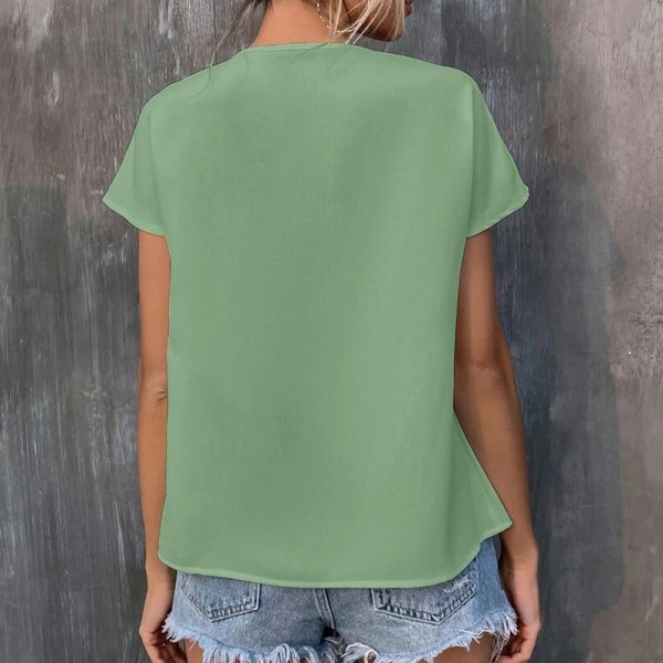 Print T-shirt för kvinnor med blommönster Green L