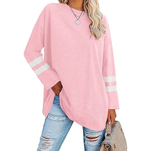 Kvinner Langermet T-skjorte Color Block Tee Pink M