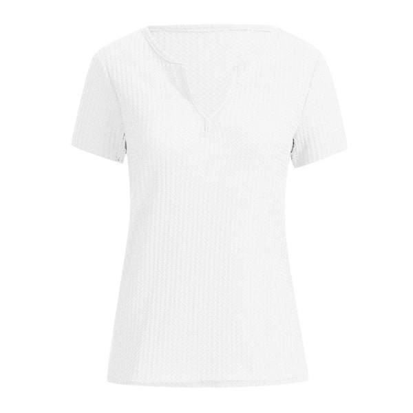 Kortärmad T-shirt för kvinnor med V-ringad T-shirt White S