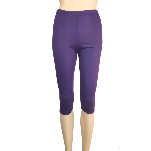 Naisten Skinny Leggings Matalavyötäröiset Capri-housut Purple 2XL