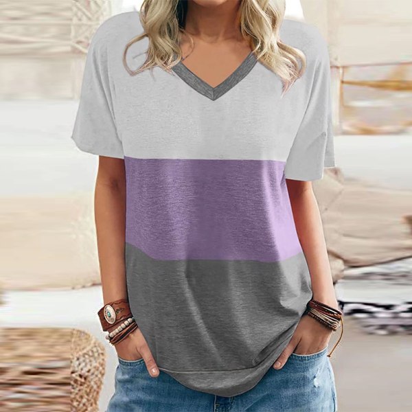 Dam blus Top T-shirts Summer Beach Holiday Work Purple M
