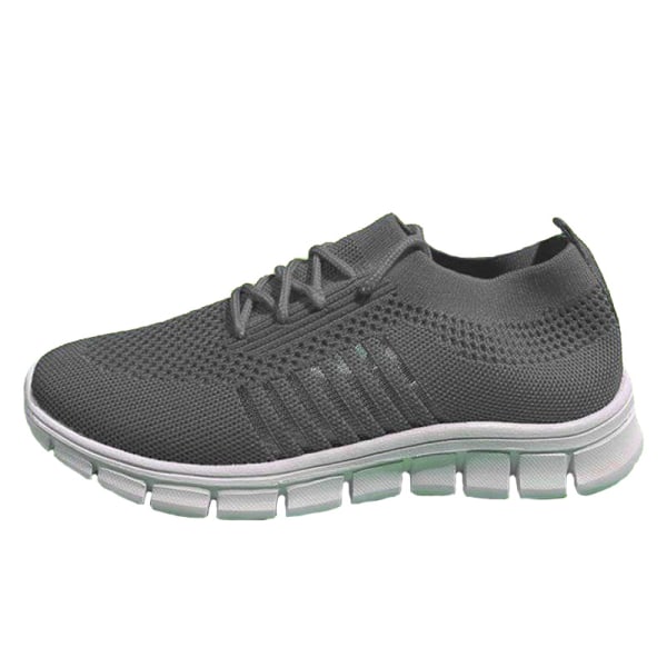 Dam Mesh Sneakers Athletic Lättvikts andas Casual Shoes Dark Gray,35