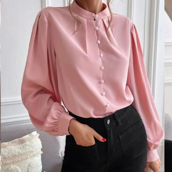 Damtröjor med rund hals i enfärgad tunika Pink M