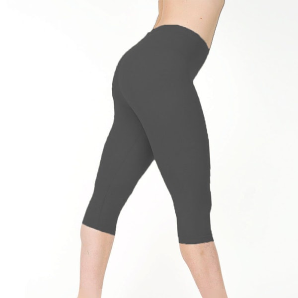 Skinny Leggings for kvinner med lav midje Capri-bukser Dark Gray 3XL