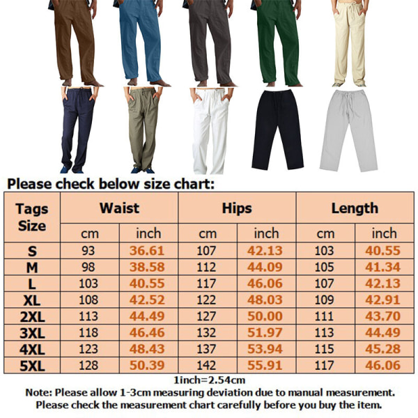 Enfärgade byxor för män med dragsko Dark Gray XL