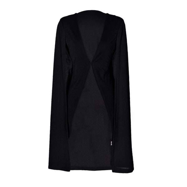 Naisten casual avoin etuviitta viitta Trench Duster takki pitkä Black,3XL
