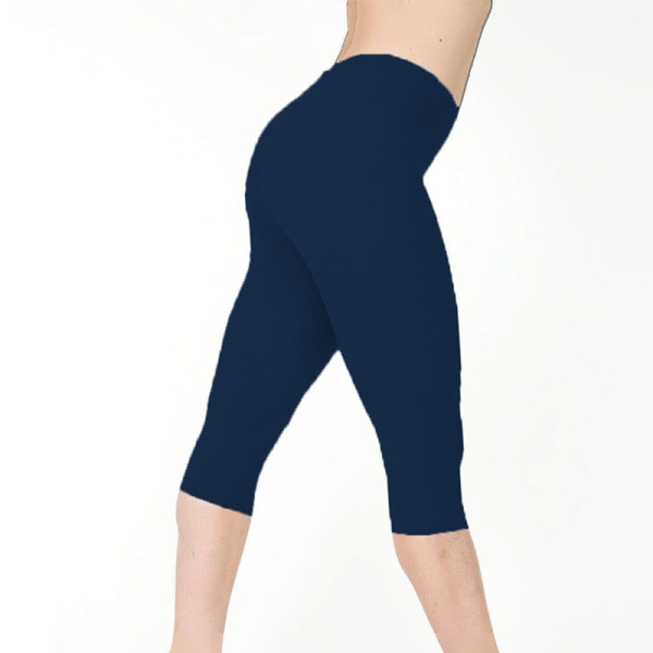 Naisten Skinny Leggings Matalavyötäröiset Capri-housut Navy Blue L
