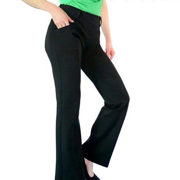 Kvinders formelle kontorstrækbukser Suitbukser med brede ben Black,4XL