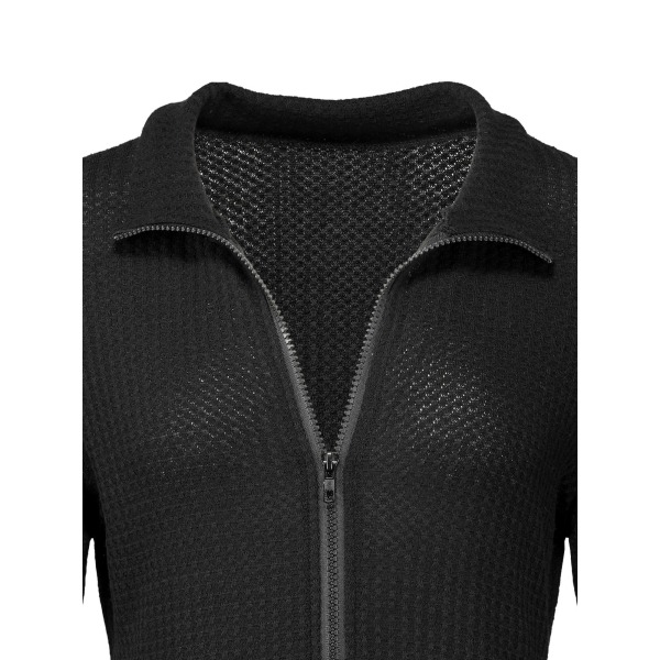 Kvinder med fuld lynlås Minikjoler Afslappet kort kjole Sexet sweater Black S