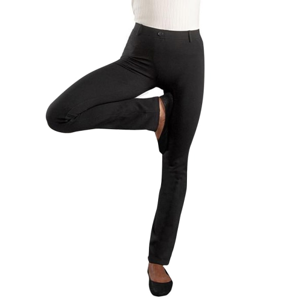 Kvinders formelle kontorstrækbukser Suitbukser med brede ben Black,4XL