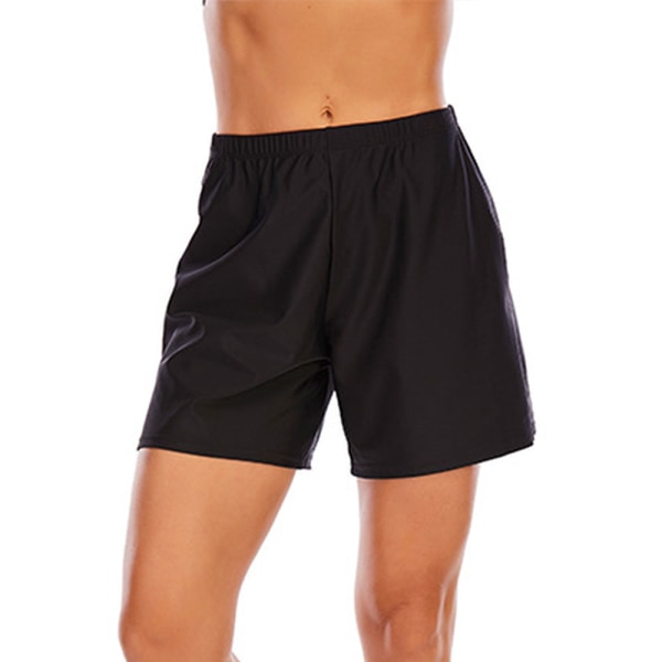 Naisten Boyshorts Swim Boxer Shortsit Bikini Bottoms Boardshortsit Black,XL