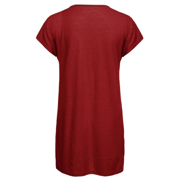 Kortärmad T-shirt för kvinnor med print Toppar Red L