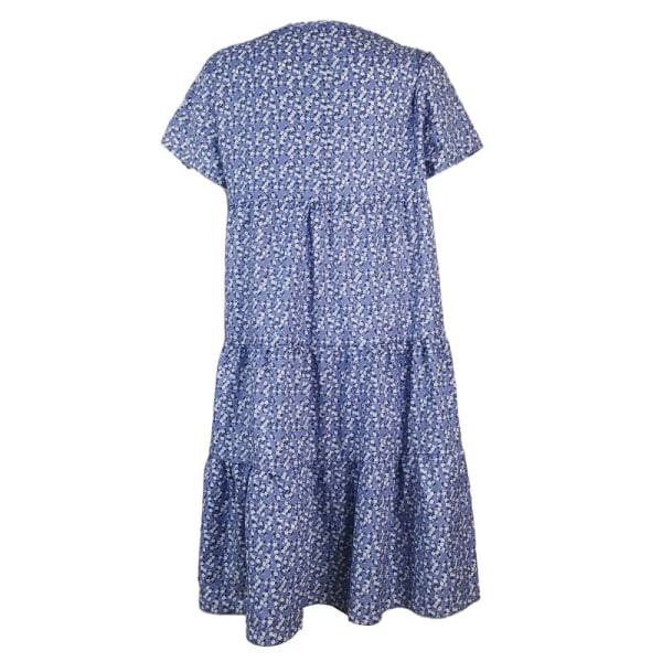 Lady Mini Dress Summer Beach Sundress Lyhythihainen Casual treffit Blue 4XL
