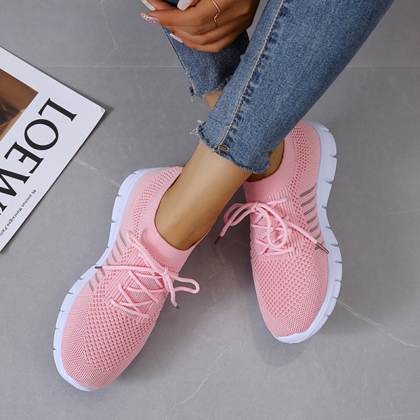 Kvinder Mesh Sneakers Athletic Letvægts åndbare Casual Sko Pink,40