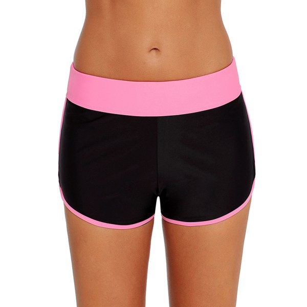 Swim Boardshorts för kvinnor Tankini Bottom Bikini Yoga Badkläder Byxor Pink,M