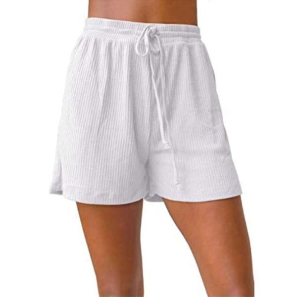 Damshorts med elastisk midja Beach Casual Cord Tie Hot Pants White,L