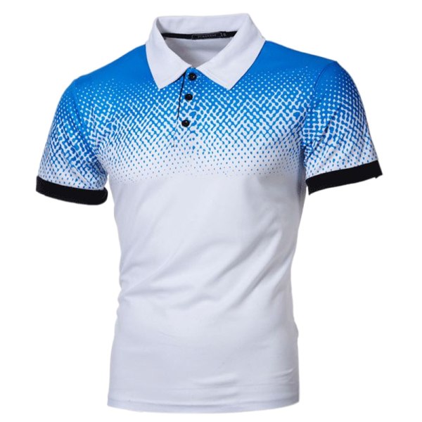 Slim Fit kortärmad pikétröja för män Färgmatchande T-shirts White,XXL
