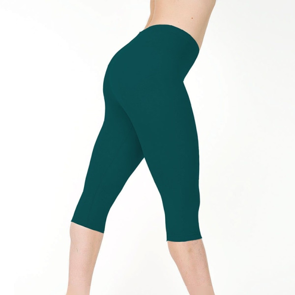 Naisten Skinny Leggings Matalavyötäröiset Capri-housut Blackish Green XS