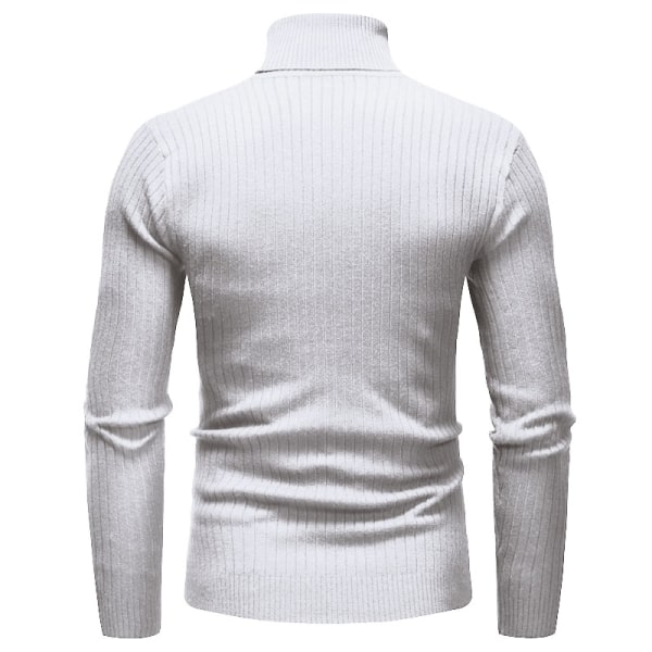 Vinter Thicken Warm Top stickad tröja för män för män White M